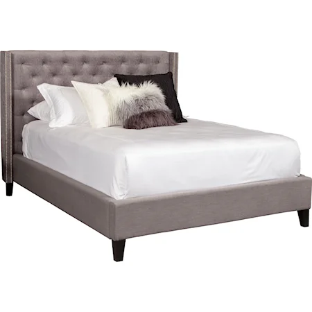 Transitional Queen Upholstered Bed